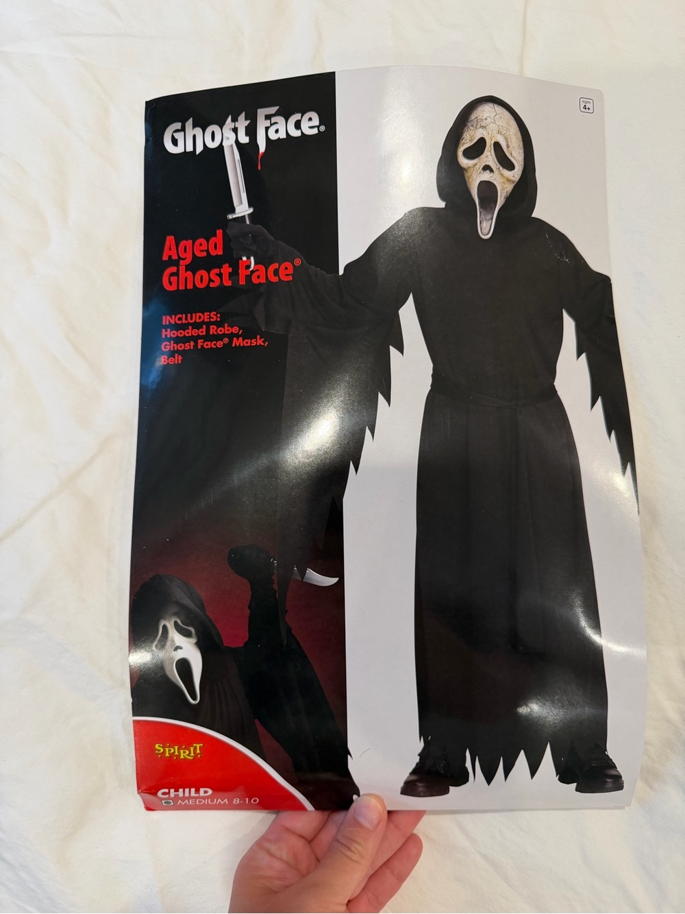 Spirit Ghost Face Costume - Black- Crome mask